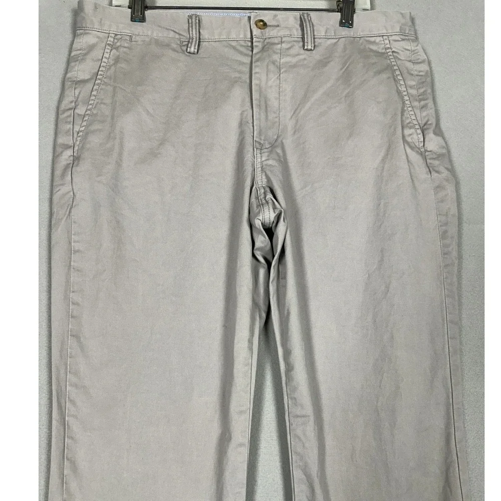 Polo Ralph Lauren Pants Mens 34X32 Grey Khakis Chino Stretch Straight Fit Pony